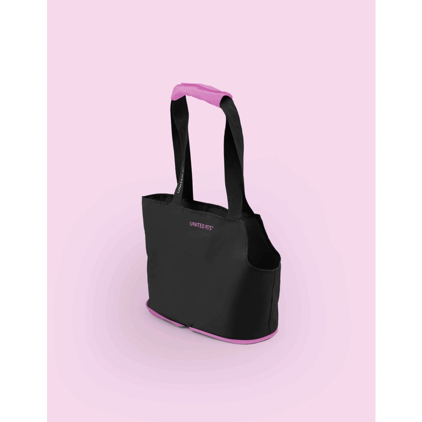 Sammenleggbar veske til hund og katt svart/lilla - Dyrekompaniet