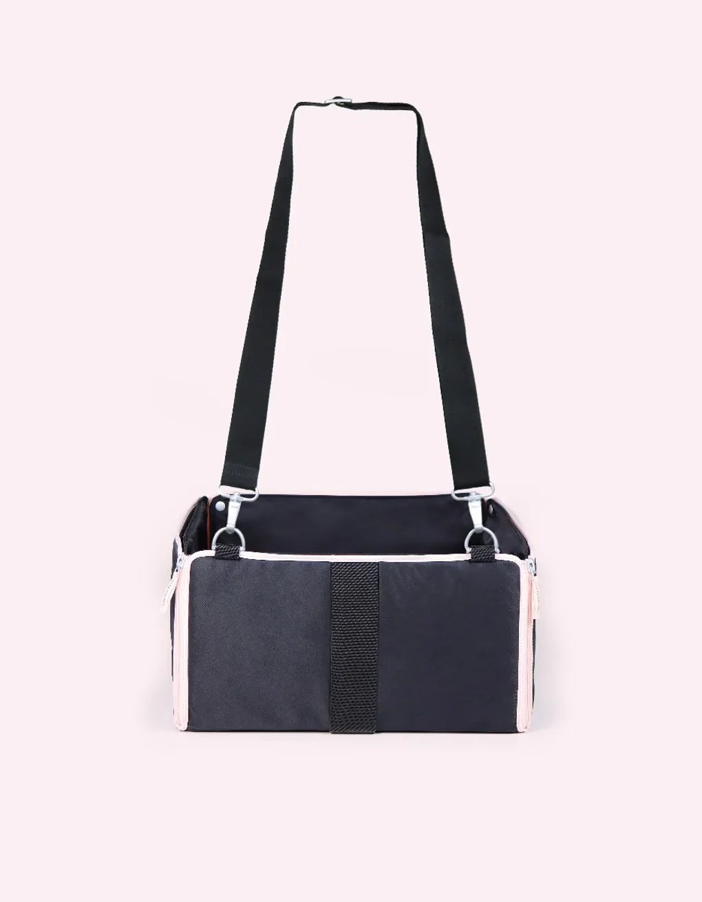 Bilsete til små hunder og katter svart/rosa - Dyrekompaniet