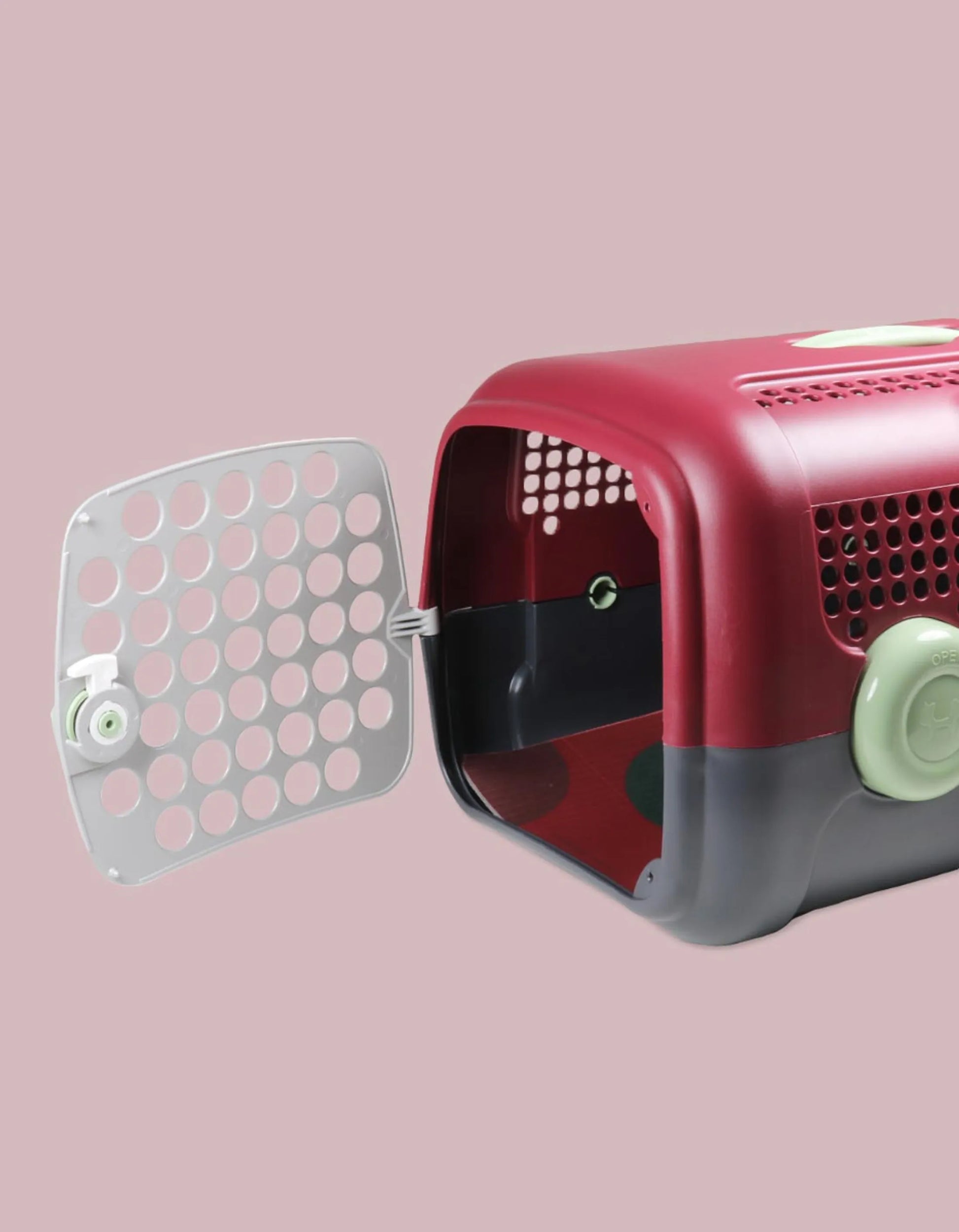 Bur til små hunder og katter burgunder/grå - Dyrekompaniet