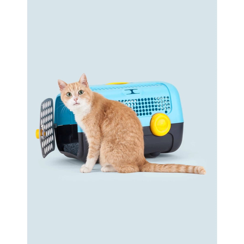 Transportbur til små hunder og katter rosa/grå - Dyrekompaniet