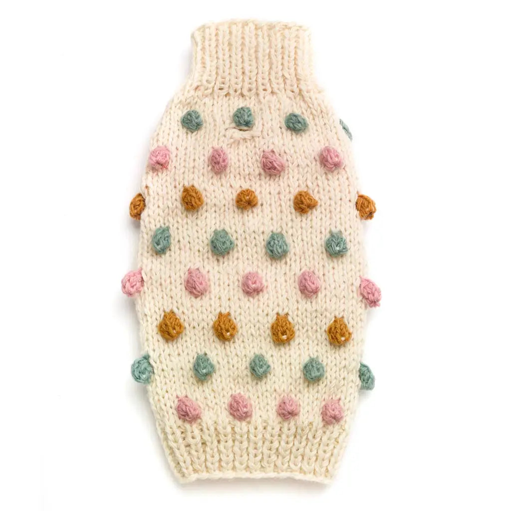 Håndstrikket hundegenser i 100% ull - offwhite - Dyrekompaniet