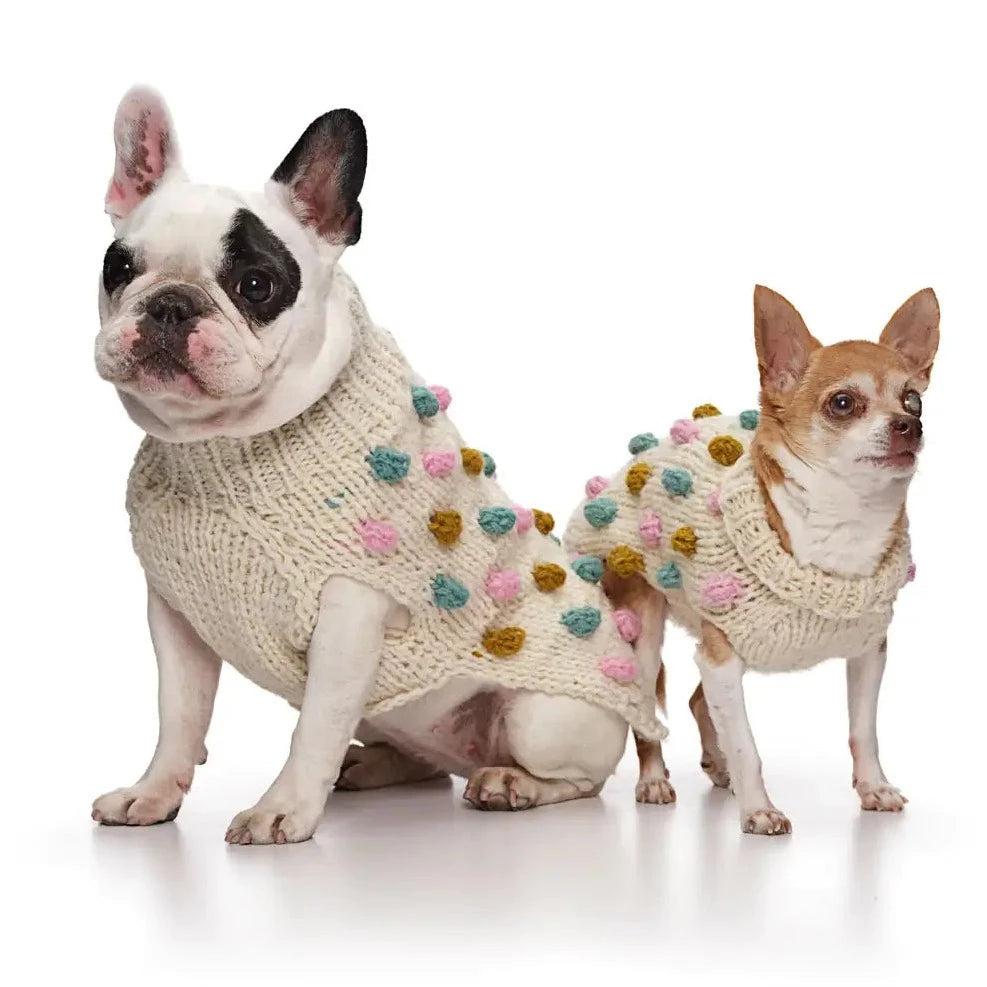 Håndstrikket hundegenser i 100% ull - offwhite - Dyrekompaniet