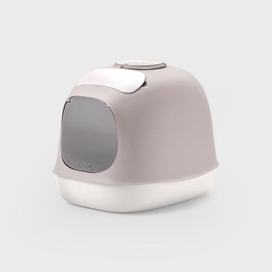 Kattetoalett med tak og kullfilter - grå - Dyrekompaniet