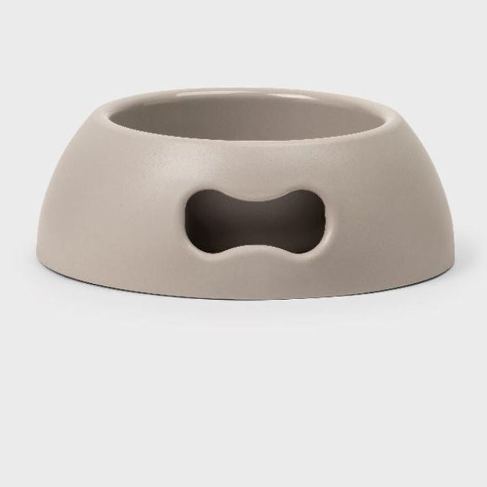 Stor matskål til hund og katt - beige - Dyrekompaniet