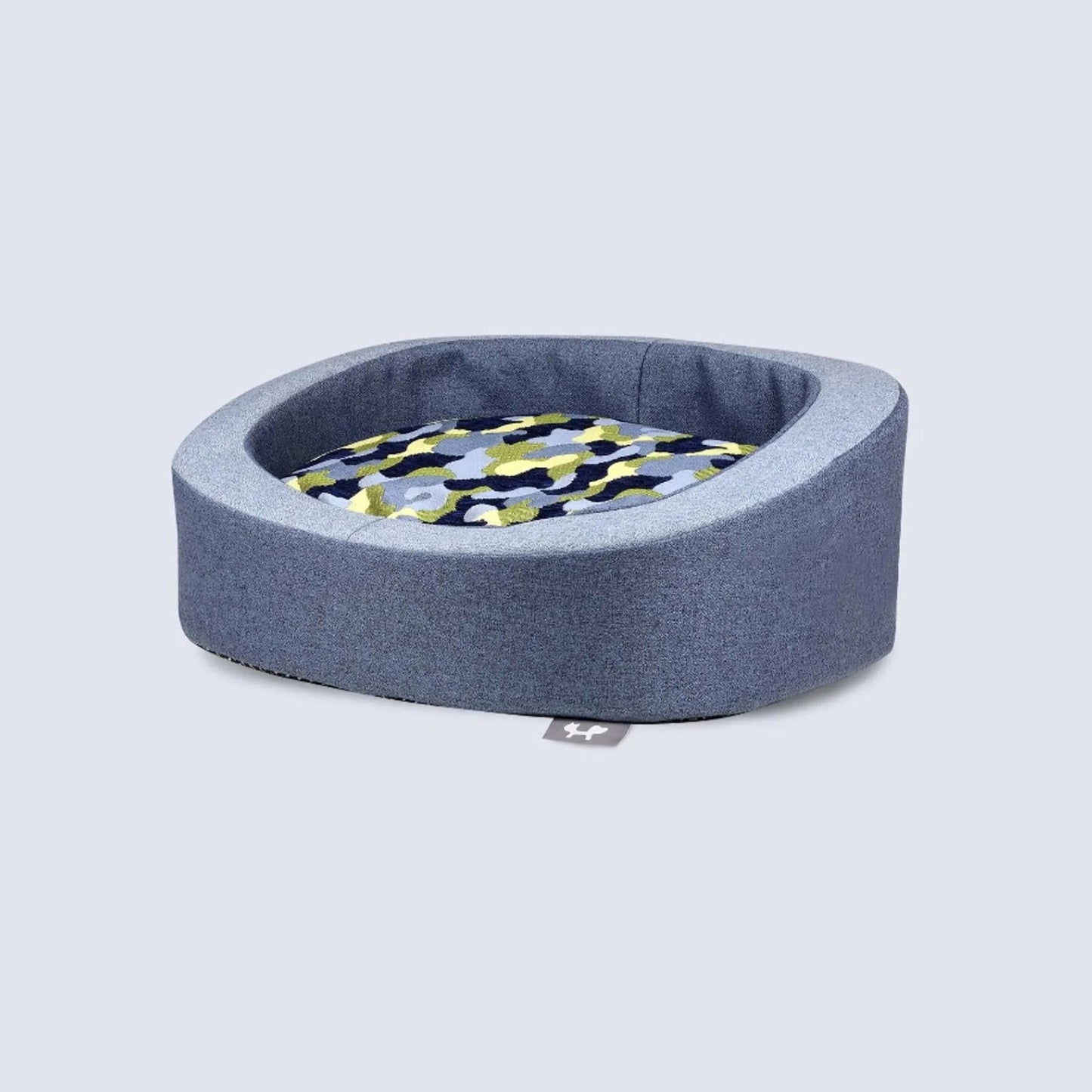 Liten hundeseng med myk kant blå - Dyrekompaniet