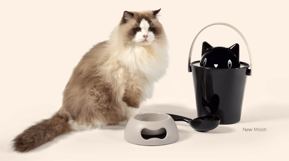 Oppbevaring tørrfor katt blå/beige - Dyrekompaniet