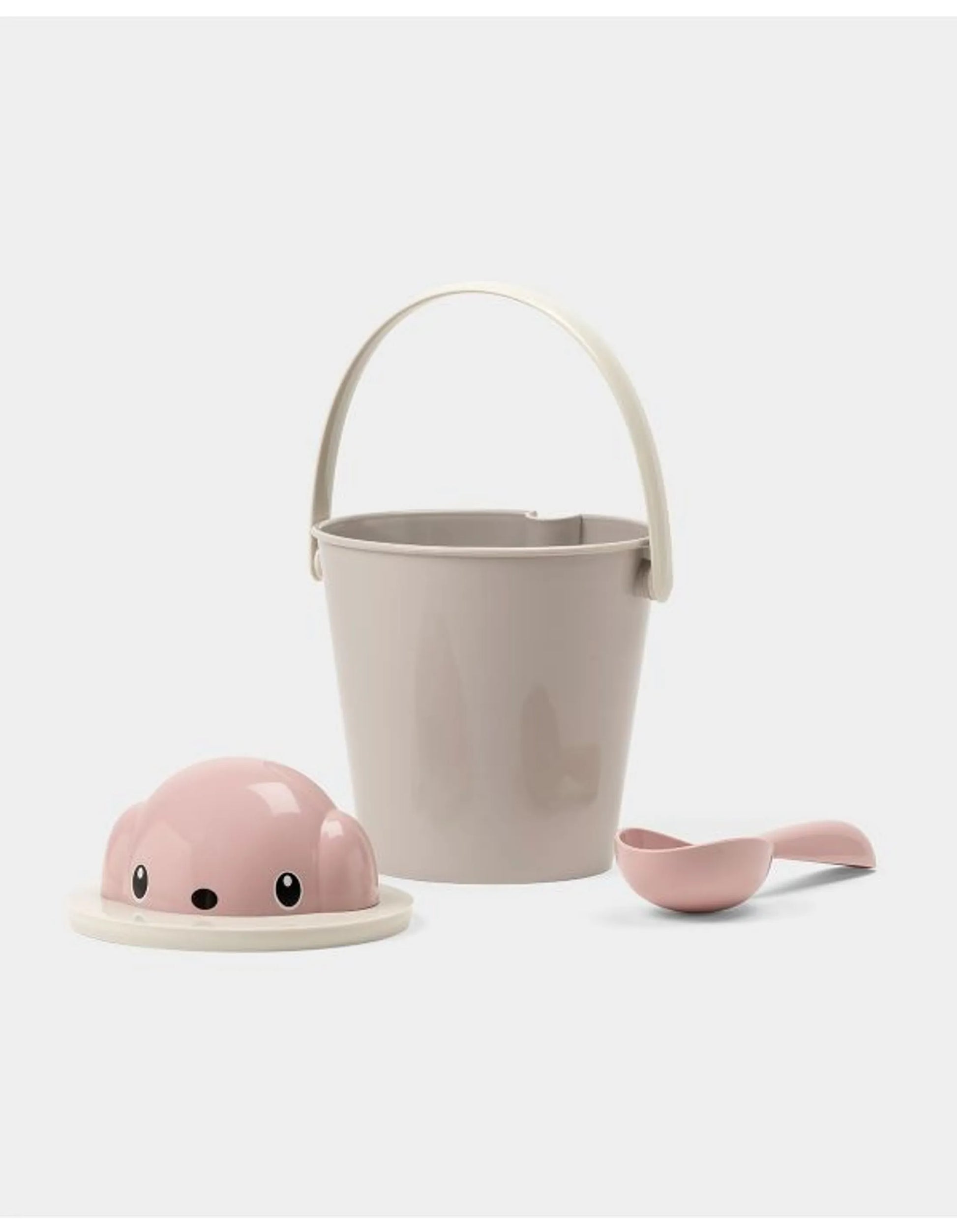 Oppbevaringsbøtte for tørrfor Hund beige/rosa - Dyrekompaniet