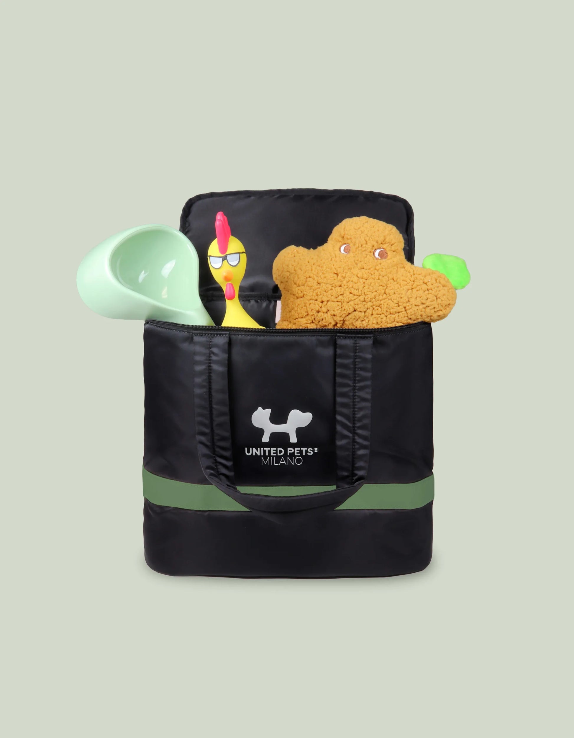 Reiseveske til hund og katt svart/grønn - Dyrekompaniet