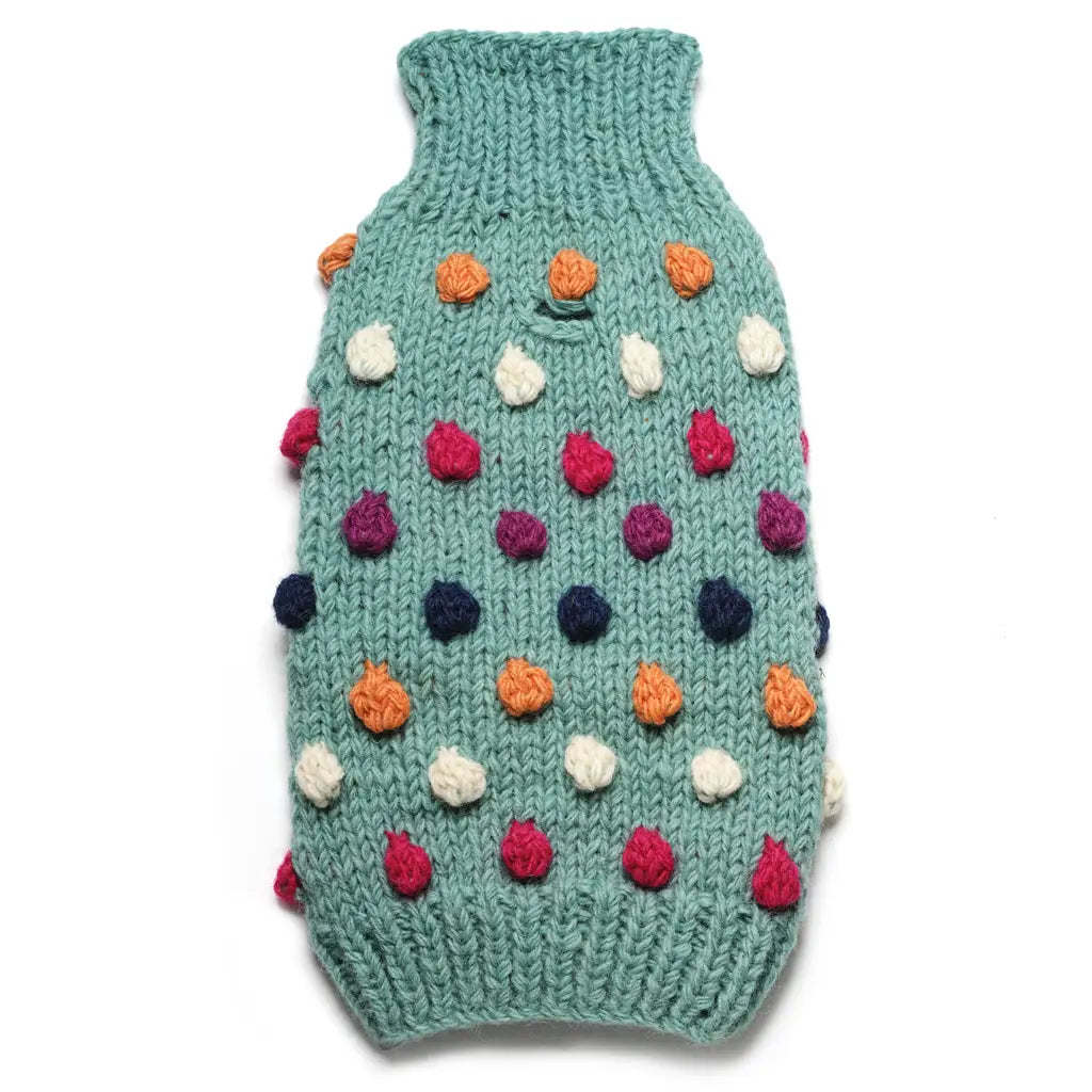Håndstrikket hundegenser i 100% ull - grønn - Dyrekompaniet