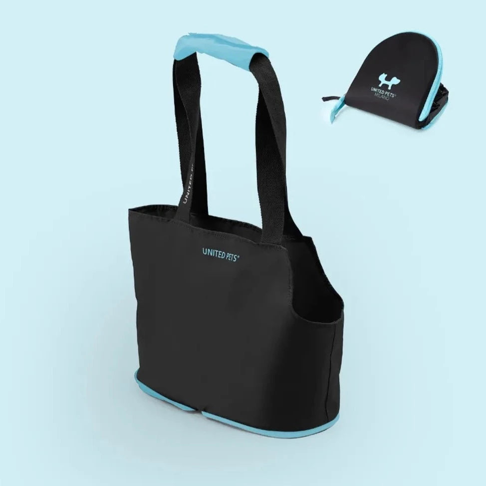 Sammenleggbar veske til hund og katt svart/blå - Dyrekompaniet